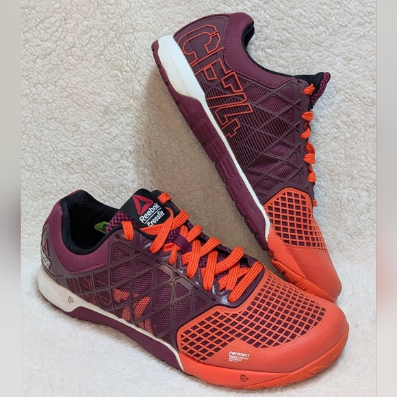 Reebok Crossfit Athletic Shoes in Burgundy and Orange, Women's Size 9 - Picture 1 of 11